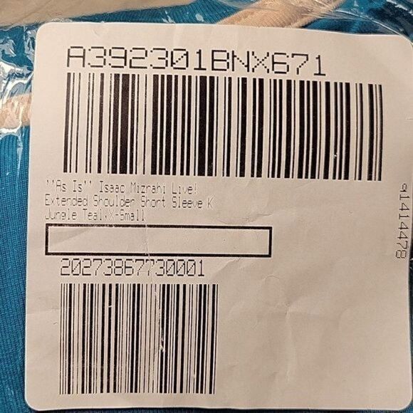 NWOT Isaac Mizrahi Live! Extended Shoulder Short Sleeve Knit Top Sz XS - Picture 8 of 10